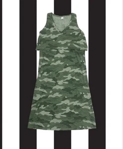 Old Navy Maternity Sleeveless Double Layer Nursing Midi Dress Camo Size Small - Picture 1 of 11