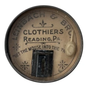 1905 Leinbach Clothiers Reading, PA Mouse Trap Advertising Dexterity Game Toy - Picture 1 of 5