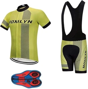 Big & Tall Men's Cycling Short Sleeve Jersey Shirt + Bib Set - Picture 1 of 4