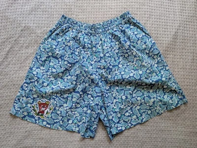 Megan O'Cain Shorts Adult Large Blue Fish Print Patch Cotton Brynn Connely - Image 1 of 4