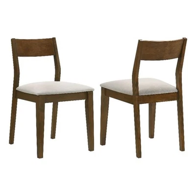 Almonte Dining Chair Upholstered Seat Dark Brown (Set of 2) - Image 1 of 4
