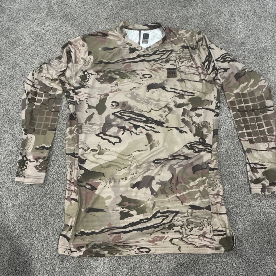 Under Armour Ridge Reaper Shirt Mens 3XL Tan Camo Long Sleeve Baselayer Hunt - Image 1 of 4