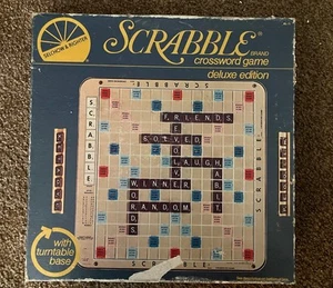 Scrabble Crossword Game Deluxe Turntable Edition 1982 Complete Vintage With Box - Picture 1 of 6