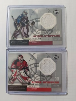 2002-03 Upper Deck Mask Collection Super Stoppers Patrick Roy & Martin Brodeur - Image 1 of 4