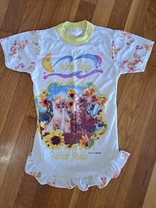Vintage Girls Size 4 Nightgown Ruffles Cats Graphic 90's Collectible - Picture 1 of 11