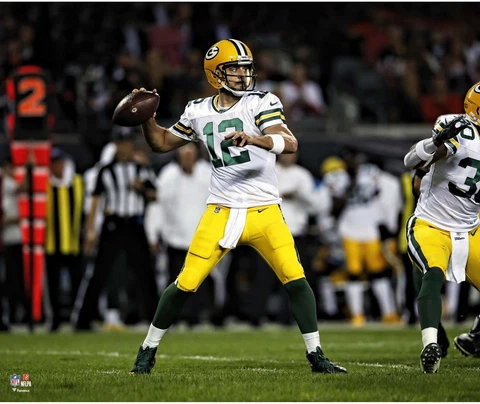 Aaron Rodgers Green Bay Packers Unsigned Scoring Throwing 20" x 24" Photo Cover