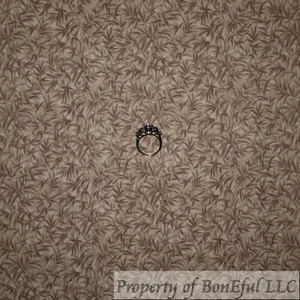 BonEful Fabric FQ Cotton Quilt Brown Taupe Tonal Bamboo Leaf Print Panda Bear - Picture 1 of 12