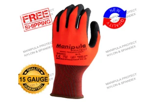 24 PAIRS Black Crincle Latex Coating Red Nylon Work Hand Gloves Builders Garden - Picture 1 of 9