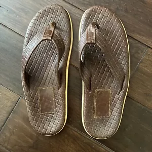 Island Pro Slipper Hawaii Leather Flip Flop Sandal Size 12 - Picture 1 of 11