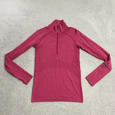 Pullover Lululemon Para Mujer 8 Rosa Swiftly Tech Agujeros para Pulgar Correr Yoga Cremallera Foto 1 de 4
