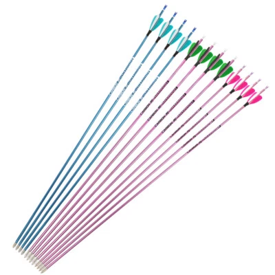 31" Pure Carbon Arrows SP400-1000 Shaft ID4.2 Feather Archery Bow Target Hunting - Image 1 of 4