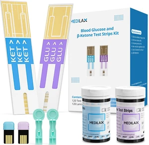 Blood Ketone and Sugar Strips, Only for Keto Test and Glucose Meter, 60 Count D - Picture 1 of 6