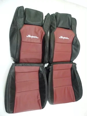 Fundas de asiento de cuero sintético rojo y negro Toyota Supra MK3 / MKIII 1986 - 1992 Foto 1 de 3