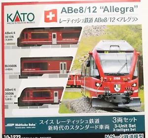 Kato 10-1273 Rhaetische Bahn ABe8/12 "Allegra" 3-Car Set (N) - Picture 1 of 2