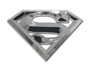 Superman Shield - 3D todo metal 4"" x 3"" cromo emblema automático - Imagen 1 de 1