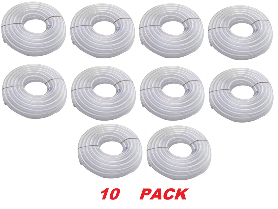 Everbilt 3/8” OD x 1/4” ID x 20ft Clear PVC Vinyl Tube for Liquid, Gas (10 PACK) - Image 1 of 4