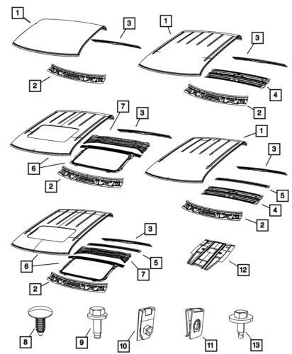 Genuine Mopar 2009-2024 Dodge Ram 1500 Rear Sun Roof Bow 55372657AA - Image 1 of 1