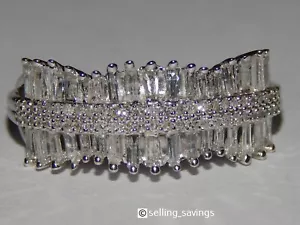 10K WHITE GOLD 1.00 TCW DIAMOND 9MM WIDE BAND RING SIZE 8.75 - Picture 1 of 6