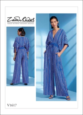 Vogue Designer Sewing Pattern 1617, ZANDRA RHODES Jumpsuit, Size 16 - 22 NEW - Image 1 of 2