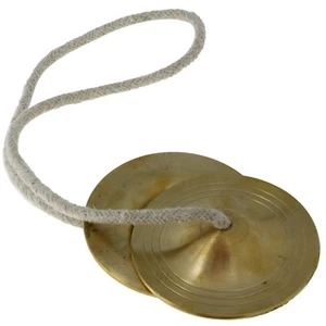Manjeera Indian Percussion Instrument Hand Cymbals for Hindu Bhajans 2 Inches - Picture 1 of 3
