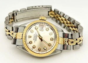 ROLEX Oyster Perpetual Date DIAMOND Watch UGL Cert - Picture 1 of 9