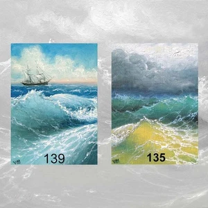 LOT #19 von 2 ACEO KUNSTDRUCKE MEERLANDSCHAFT WELLEN STURM MEER SCHIFF PAZIFIK OZEAN - Bild 1 von 1
