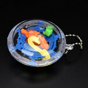 Mini Ball Maze Intellect 3d Puzzle Toy Balance Barrier Magic Labyrinth Spheric - Picture 1 of 11