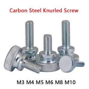 Steel Knurled Thumb Screw M3 M4 M5 M6 M8 M10 Step Bolt 6mm to 50mm - Zinc Plated - Picture 1 of 10