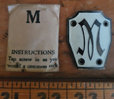 Letter M 1920s Motometer Self Locking Radiator Cap Monogram Shield Emblem Badge