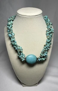 Collar pepita gruesa tono turquesa del suroeste - Imagen 1 de 4