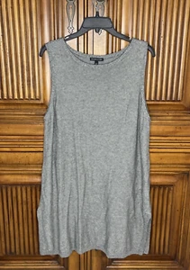 Eileen Fisher Damen Kleid Extra Large XL grau gestreift sportlich weich ohne Ärmel - Bild 1 von 12