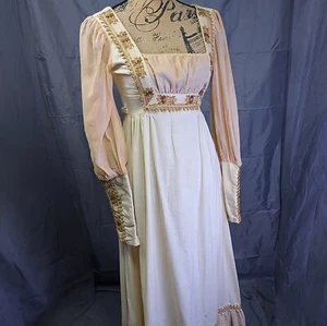 70s Gunne Sax Jessica McClintock Prairie Renaissance Dress XS Cottagecore Gown - Picture 1 of 16