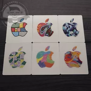 Official Apple Logo Decal Stickers | All 6 (From Gift Cards) Abstract Designs - Picture 1 of 3