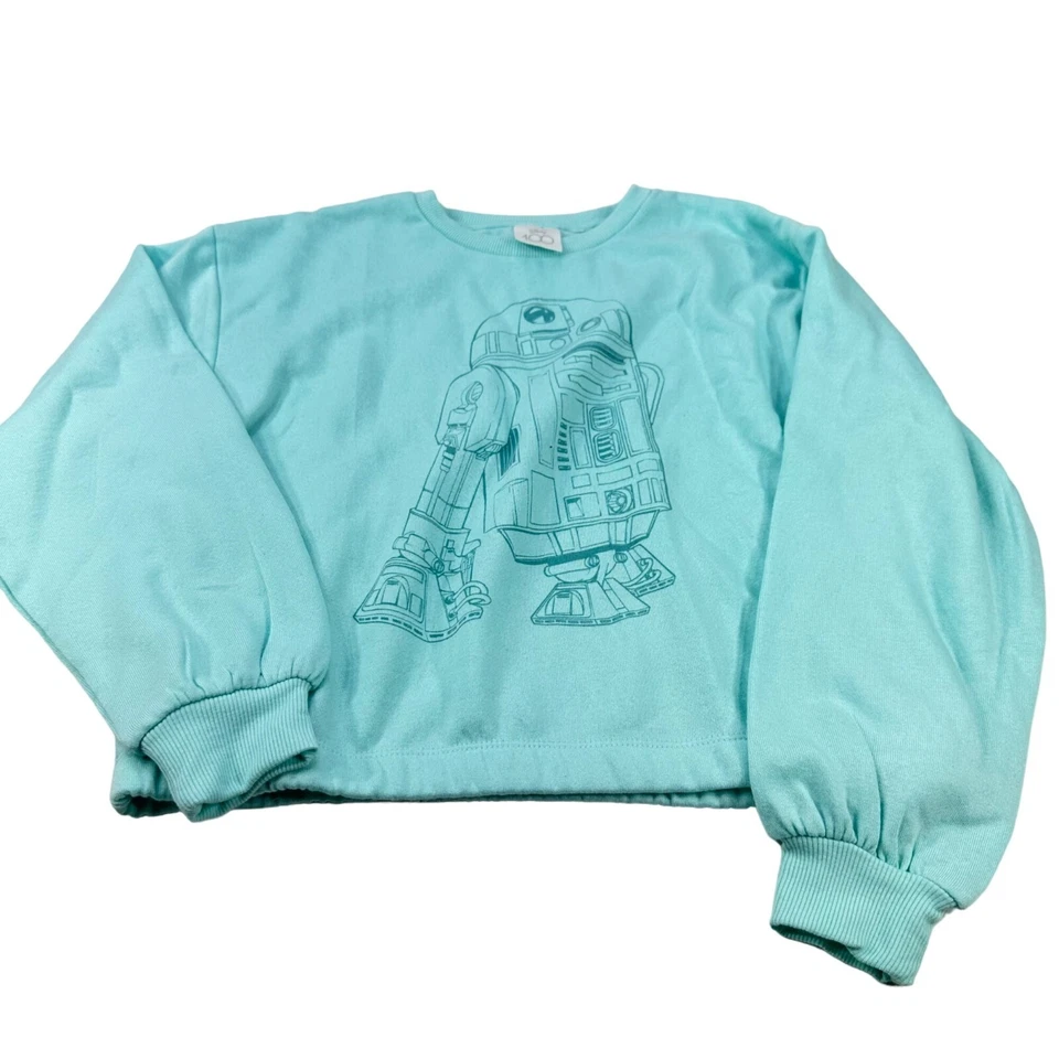 Disney Star Wars Youth Size Large 10-12 Sweatshirt R2-D2 Graphic Green NWOT - Image 1 of 4