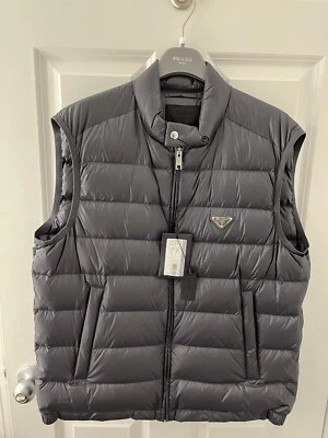 Prada Gray Nylon Puffer Vest - Prada Size 54 - Image 1 of 4