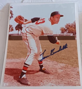 LOU BURDETTE 1957 MILWAUKEE BRAVES CHAMPIONS SIGNED AUTOGRAPHED PHOTO FILE 8X10 - Picture 1 of 1