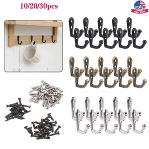 Stainless Steel 20-30X Towel Coat Heavy Duty Door Wall Mount Hook Hanger Holder - Picture 1 of 16