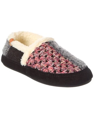 全新带标签 50.00 美元 Acorn Meadow 骡子拖鞋。 黑色。 尺寸:9.5 - 10.5 (X-LARGE) — 第 1/4 张图片