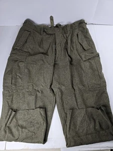 VTG 1960's Alois Heiss KG German Army Pants Men's 38 x 28 Green Wool Cargo - Picture 1 of 15