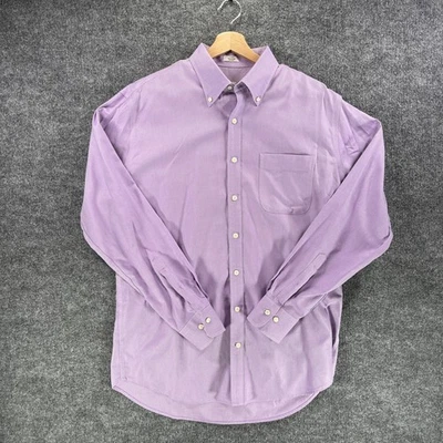 Peter Millar Nanoluxe Easycare Dress Shirt Large Lavender Purple Button - Image 1 of 4