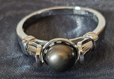 Perlas Vantel, anillo adivino talla 7 con perla oscura de agua dulce Foto 1 de 4