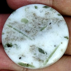 58,20 kt Natürlicher Turmalin Quarz Runder Cabochon Edelstein 32 mm x 6 mm - Bild 1 von 4