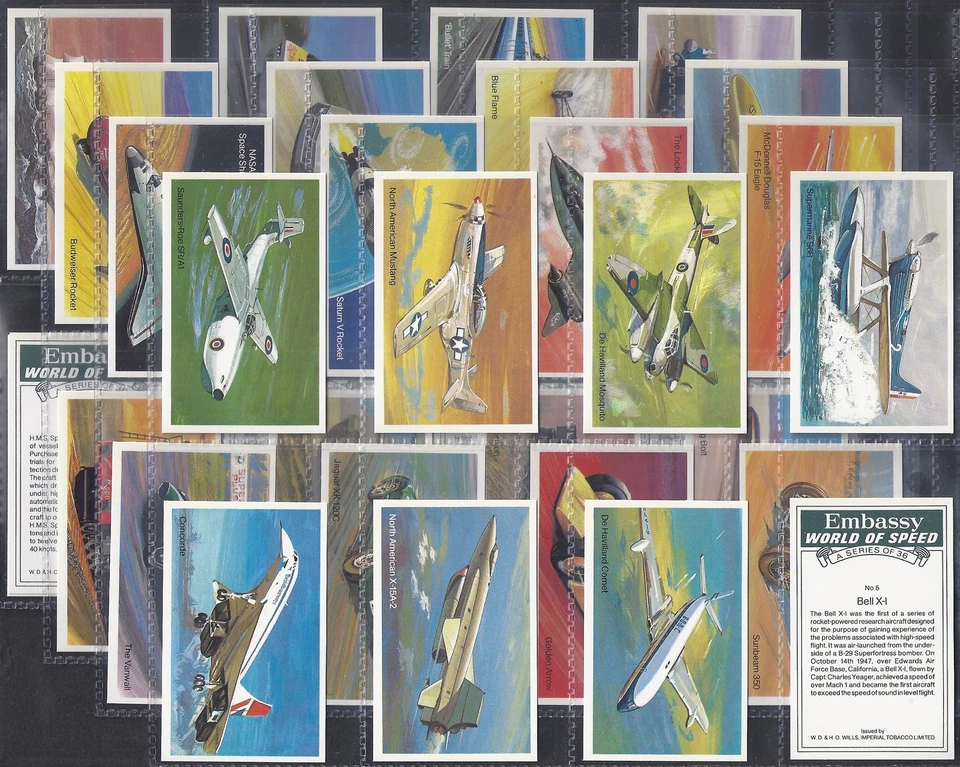 WILLS EMBASSY-FULL SET- WORLD OF SPEED 1981 (M36 CARDS) EXCELLENT - Image 1 of 1