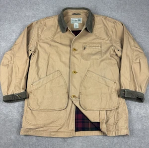 Vintage LL Bean Chore Jacket Mens Medium Duck Canvas Barn Coat Plaid Corduroy - Picture 1 of 20