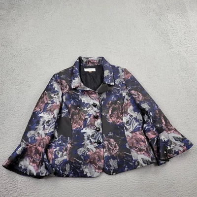 Tahari Blazer Womens 16 Performance Floral Button Long Sleeve - Image 1 of 4