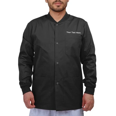 Personalized Customizable Embroidered Men’s Snap Front Scrub Jacket - Add Your E - Image 1 of 4