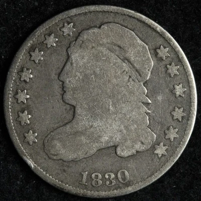 1830 Capped Bust Silver Dime VG E178 IOEU - Image 1 of 2