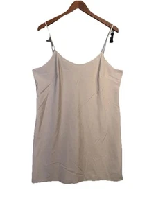 Abito Nanette Lepore Nudo Beige Slip L Foderato Minimalista Trasparente Sottostrato - Foto 1 di 9