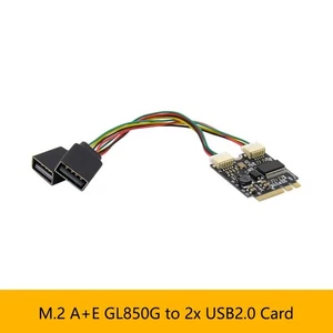 M.2 A+E Key GL850G to 2x USB2.0 Interface Riser Card Hub Adapter Controller - Afbeelding 1 van 5