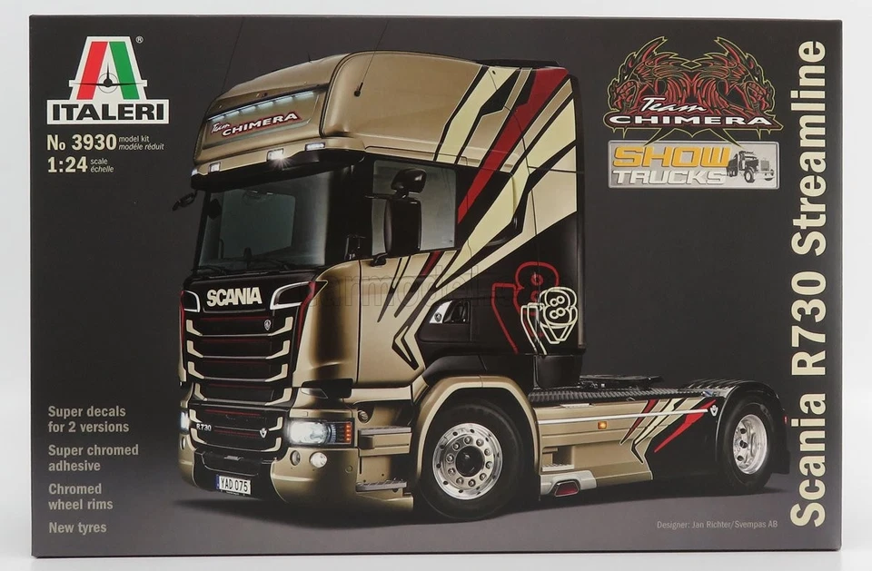 1/24 ITALERI - SCANIA - R730 TRACTOR TRUCK STREAMLINE TEAM CHIMERA 2-ASSI IT3930 - Immagine 1 di 1